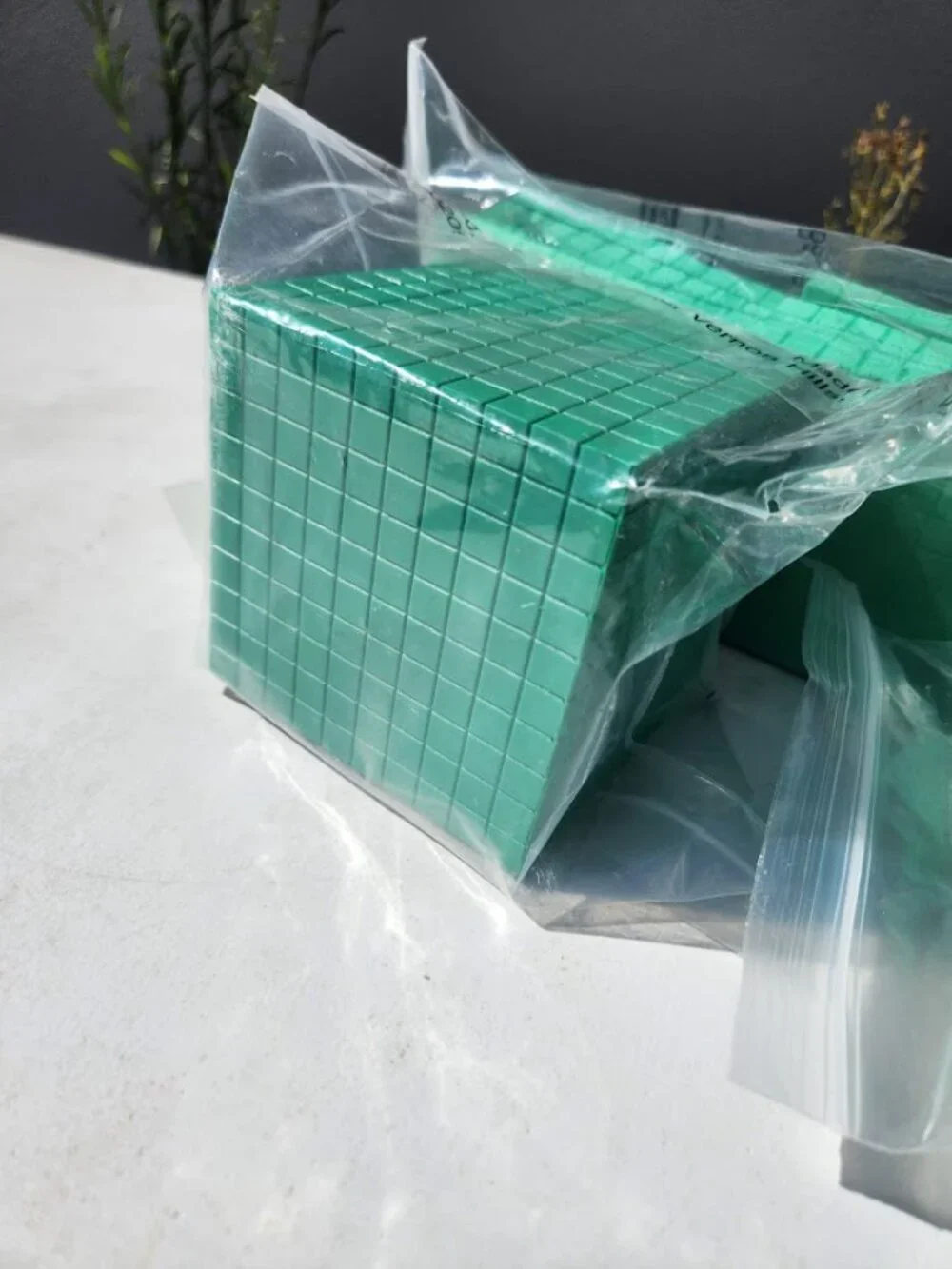 hand2mind Green Foam Base Ten Blocks  Place Value Addition Subtraction Rods Cube